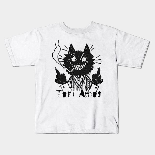 tori amos and the bad cat Kids T-Shirt by vero ngotak